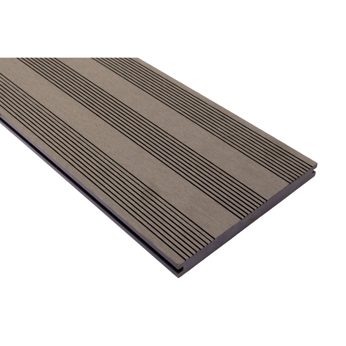 Vareprøve Terrassebord kompositt Wideplank massiv grå 22cm bredde